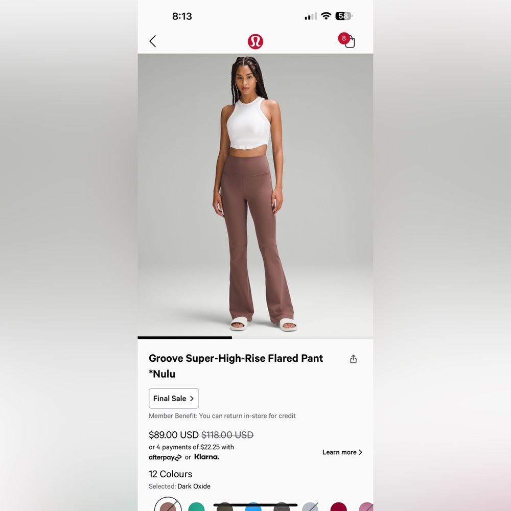 Lululemon Groove SHR flare pant * NULU